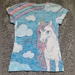 Girls' Blue Unicorn Graphic Tee Size Small *NWOT*
